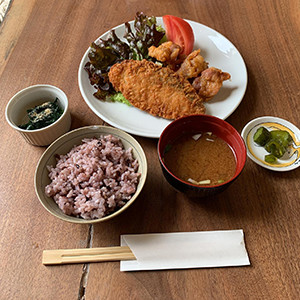 アジフライのランチ